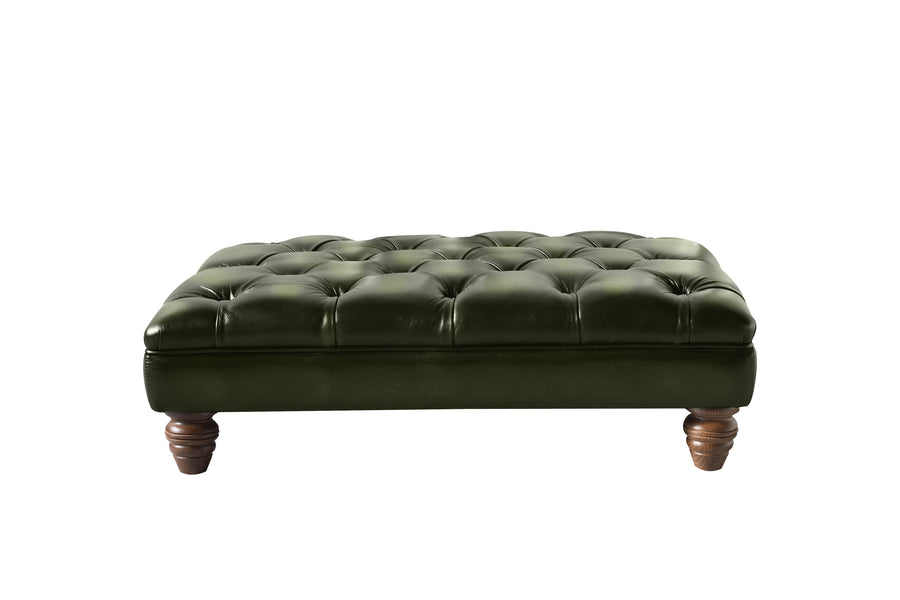 Monk | Large Bench Footstool | Antique Green