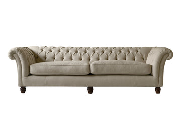 Grosvenor | 4 Seater Sofa | Heather Herringbone Flax