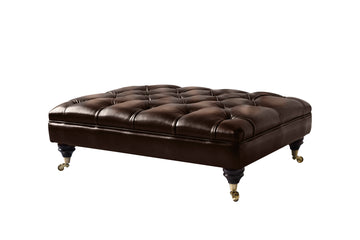 Regent | Large Bench Footstool | Antique Brown
