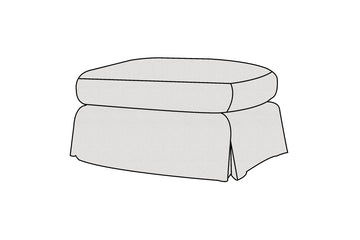 Alice | Bench Footstool Extra Loose Cover | Marque Ivory