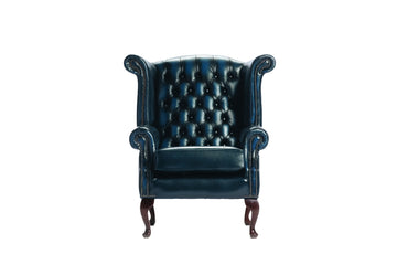 Chesterfield | Georgian Highback Chair | Antique Blue