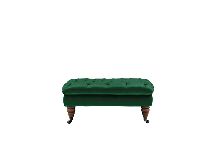 Mia | Button Bench Footstool | Opulence Emerald