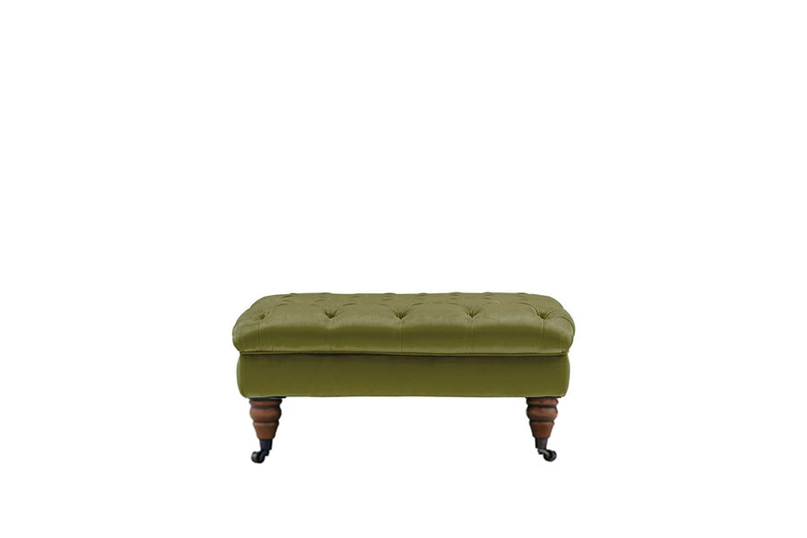 Mia | Button Bench Footstool | Opulence Olive Green