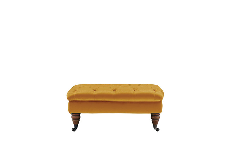 Mia | Button Bench Footstool | Opulence Saffron