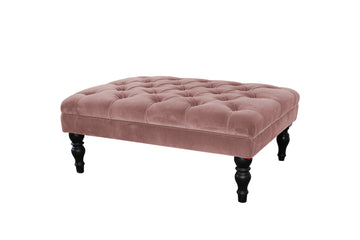 Morgan | Large Button Bench Footstool | Manolo Dusky Pink