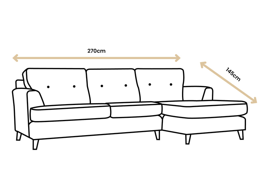 Poppy | Chaise Sofa Option 1 | Linoso Denim